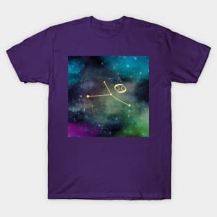 Cancer Constellation Starry Night Sky T-Shirt